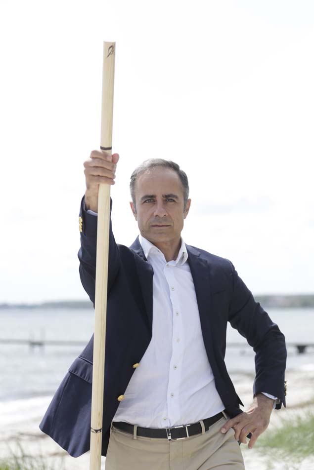 Marcus in blazer with stick